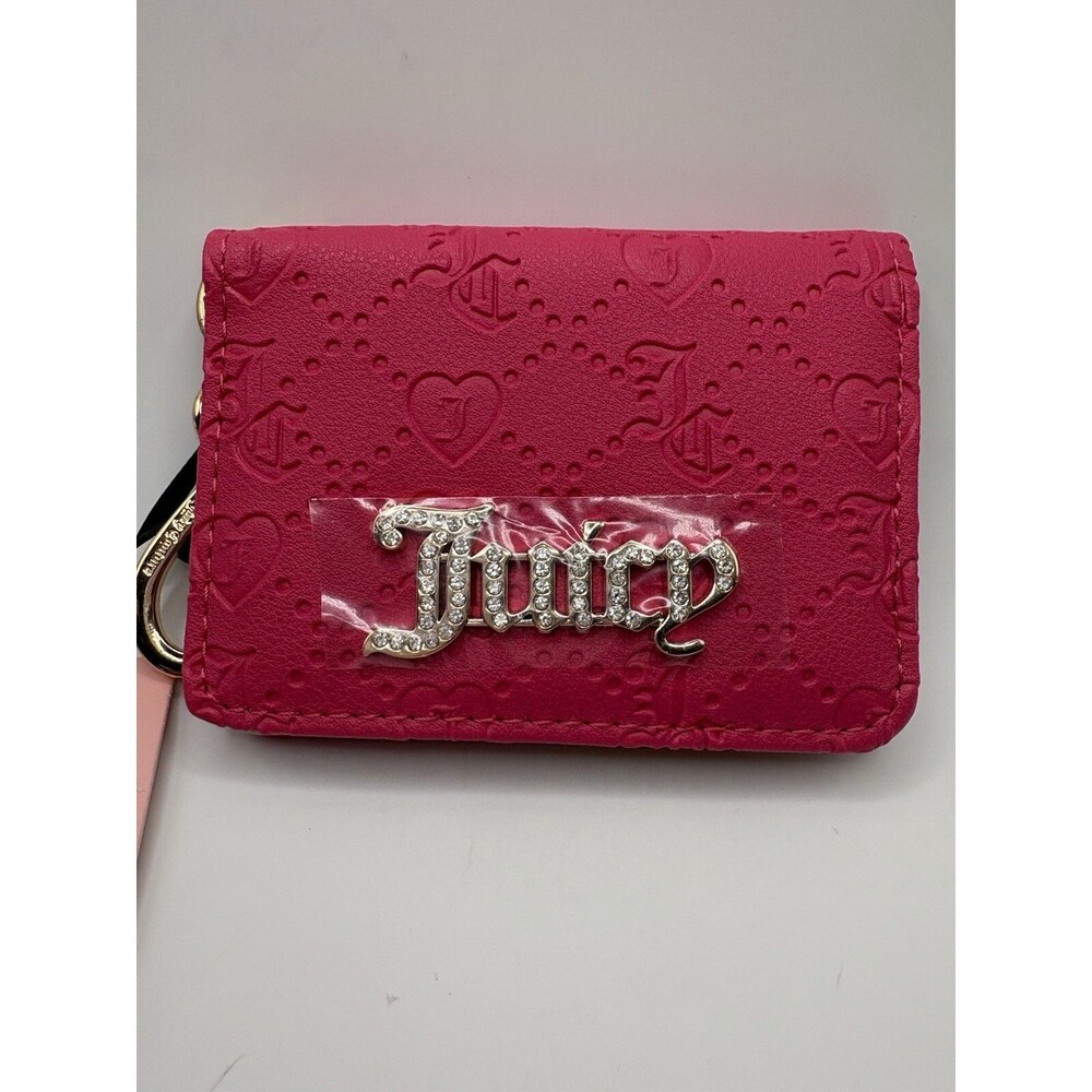 Juicy Couture Forever Card Case Key Fob Wallet - Pink Flash Hot Pink